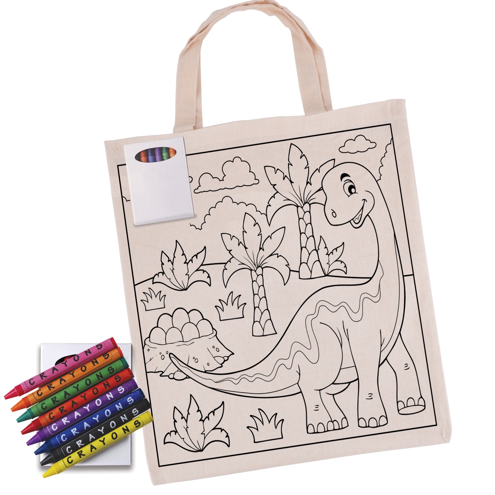 Colouring in Calico Bag with Crayons custom branded-30
