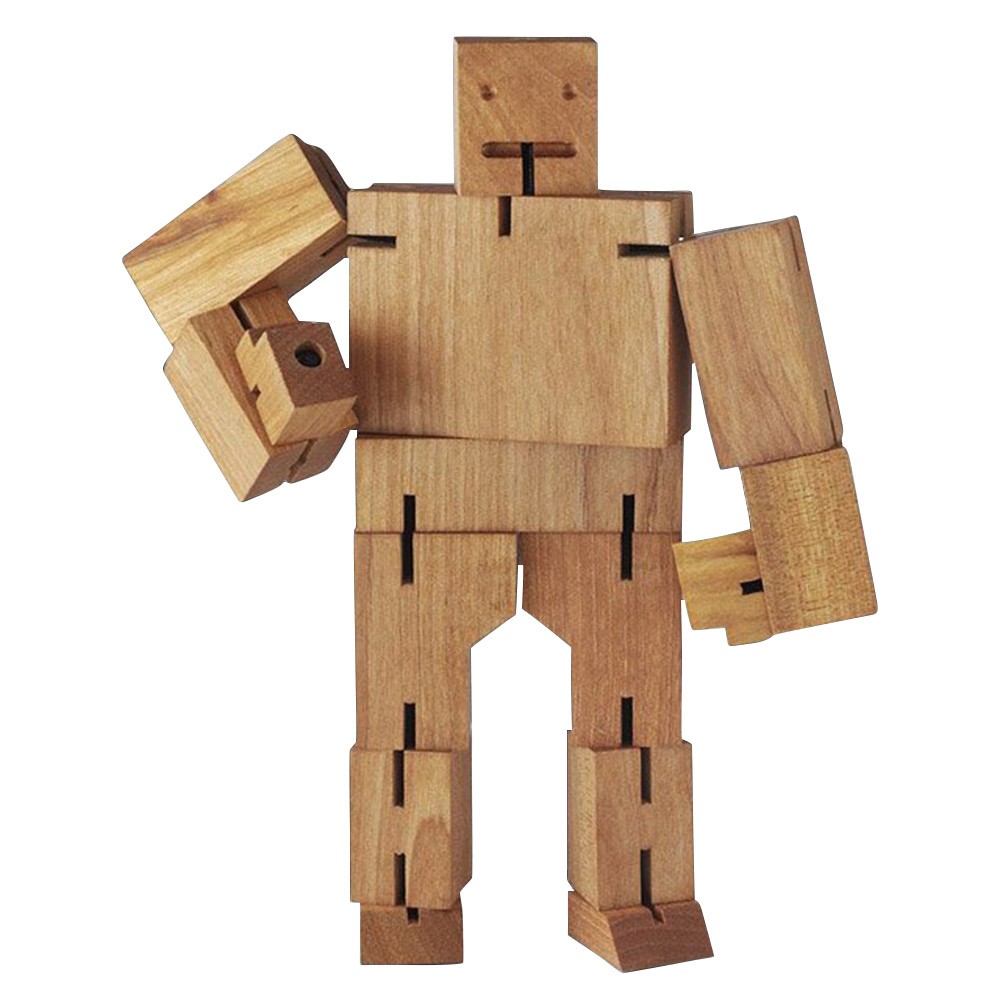 Wooden Cube Robot custom branded-30