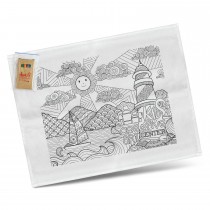 Cotton Colouring Tea Towel custom branded-20