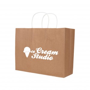 Twisted Handle Kraft Paper Bag (320x250x120mm) custom branded-24